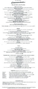 Bistro Lunch Menu November 2023